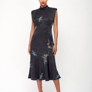 Equipment Femme Jillian Midi Dress in True Black Multi